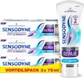 Sensodyne Clinical Repair Zahncreme 5 % NovaMin für empfindliche Zähne 3 x 75 ml