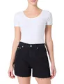 Calvin Klein Damen Jeans Shorts Mom Fit, Schwarz (Denim Black), 26W
