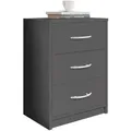P & B Nachtschrank, Graphit, 3 Schublade(n) Schubladen, 38.5x54x28.2 cm, Schlafzimmer, Nachttische