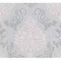 Profhome Vliestapete 953726-GU Barock Tapete Metallic Effekt grau silber rosa 5,33 m2, leicht strukturiert, Glitzermuster, matt, (1 Rolle, 5,33 qm), Vliestapete, grau grau|rosa 0.53 m x 10.05 m