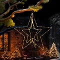 LED Leuchtstern 45cm 3D mit Timer 90 LED zum Aufhängen Innen- und Außenbereich Weihnachtsdeko warmweiß Weihnachtsbeleuchtung Weihnachtsstern