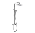 HOME DELUXE Duscharmatur mit Ablage ICONIC Höhe 120 cm (Höhenverstellbar, inkl. Handbrause & Brausenschlauch) verchromt, Duschpaneel mit Thermostat, Brausengarnitur, Regendusche