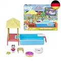 Bluey - Playset Pool Time, Schwimmbad, komplettes Spielset mit 1 Mini-Figur