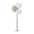 Licht-Erlebnisse Stehlampe Skandinavisch Stoff Holz Kiefer Weiß 3-flammig Wohnlich Blendarm Praktisch Dekoration E27 150 cm Stehleuchte Wohnzimmer