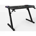Gaming Schreibtisch - 120 x 60 cm - Schwarz - Metallgestell - mit LED-RGB-Beleuchtung - Schwarz