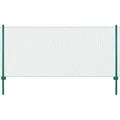 vidaXL Maschendrahtzaun mit Pfosten Stahl 25 x 0,75 m Grün NEU