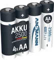 ANSMANN Akku AA 2500mAh Mignon NiMH 1,2V - 1000x wiederaufladbar (4 Stück)