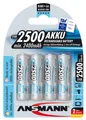 Ansmann AA Mignon Akku 2500mAh NiMH 1,2V 4er Set vorgeladen