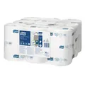 Essity Professional Hygiene Germany GmbH Tork Midi Toilettenpapier T7 Premium, 3-lagig, weiß, Perforiert & mit Lotusblumen-Prägung, extra weich, 1 Paket = 18 Rollen à 69 Meter 472139