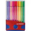 Stabilo Filzstifte Pen 68 ColorParade 6820-04, Strichbreite 1mm, in Box rot/blau, 20 Stück