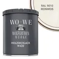 Holzfarbe Holzlack Holzanstrich Holzbeschichtung W420 - Reinweiß RAL 9010 - 750ml