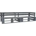 vidaXL Garten-Palettensofa 2-Sitzer Grau Holz 276312