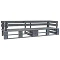 vidaXL Imprägniert Kiefernholz Garten Palettensofa 2-Sitzer Sofa Lounge Loungesofa Gartensofa Gartenmöbel Palettenmöbel Gartengarnitur Sessel Couch Grau
