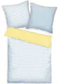 TOM TAILOR HOME Bettwäsche STRIPES WITH A KICK in Gr. 135x200cm oder 155x220cm, Perkal, 2 teilig, new bedroom, farbige Paspel am Kissen, Light Lemon & Sky Blue