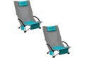 Skandika Campingstuhl Beach, Strand Stuhl, Hohe Rückenlehne, Klappstuhl, max. 136 kg (2er-Set, Extra breite Füße, Organizer-Tasche, robuste Stahlgestell), mit atmungsaktivem Mesh, Getränkehalter, Vordertasche, Kopfkissen