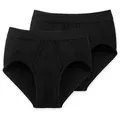 Schiesser Slip Authentic (2er-Pack) mit Eingriff schwarz 5 (M)