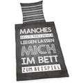 Herding Sprüche Bettwäsche 80x80+135x200 cm Liegen lassen Bettbezug Kissenbezug