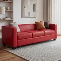 3er Sofa Couch Loungesofa Lille Leder, rot
