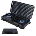 Melko Gaskocher Campingkocher 2 flammig Gasherdplatte Camping Outdoor Kochfeld Metall Gasbrenner