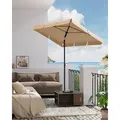 SONGMICS Sonnenschirm 200 x 125 cm UPF 50+ Sonnenschutz - Taupe