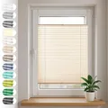 Sonello Plissee Klemmfix ohne Bohren 100cm x 100cm Beige Faltrollo Plisseerollo Jalousie für Tür & Fenster Blickdicht Sichtschutz Sonnenschutz Fertifplissee Rollo