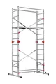 Hailo G60 Alu Multifunktionsgerüst - 2 x 12 Sprossen belastbar bis 150 kg/m2 - Plattform mit Durchstiegsluke - fahrbares Alu Gerüst - verwendbar als Anlegeleiter, Doppelleiter, Baugerüst - Silber