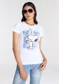 Kurzarmshirt, mit lizensiertem Snoopy Print Originaldesign, Gr. 32/34 (XS), weiß-blau