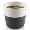 Eva Solo Caffé Lungo-Becher Kaffeetasse 2er-Set Porzellan/Silikon Schwarz 230 ml