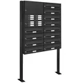 12er Premium Standbriefkasten mit Klingel Anthrazit RAL 7016 Postkasten 2x6
