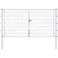 Metallzaun Doppeltor für Doppelstabmatte verzinkt z. Einbeton. 120 cm x 300 cm