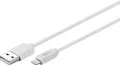 USB 2.0 Adapterkabel, USB-A Stecker > Lightning Stecker (weiß, 1 Meter)