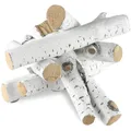 VEVOR 6er-Set Keramikholz Dekoholz aus Keramikfaser Deko Kaminholz Max. Betriebstemperatur bei 1000 ℃ Birkenholz-Aussehen ca. 97-103mm lang Keramik-Dekorations-Holzscheite für Bioethanol-Öfen TCXWYM6HM000UI9FFV0