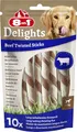 8in1 Delights Beef Twisted Sticks - gesunde Kaustangen für sensible Hunde, hochwertiges Rindfleisch eingewickelt in Rinderhaut, 10 Stück