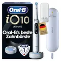 Oral-B iO Series 10 Elektrische Zahnbürste — Electric Toothbrush, Inkl. 1 Aufsteckbürste, iOSense, Lade-Reise-Etui — 7 Putzmodi für Zahnpflege, Zahnbürste Elektrisch, Designed by Braun, Weiß