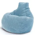Green Bean® Sitzsack mit Rückenlehne 80x80x90cm - Gaming Chair mit 230L Füllung Cordstoff - Bean Bag Bodenkissen Lounge Sitzhocker Relax-Sessel Gamer Gamingstuhl Hellblau