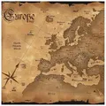 Wallario Möbelfolie Alte Weltkarte Karte von Europa in englisch braun|schwarz