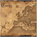 Wallario Möbelfolie selbstklebend/Aufkleber, Tischfolie geeignet für IKEA Lack Tisch - Möbeldeko Alte Weltkarte Karte von Europa in englisch in 55 x 55 cm