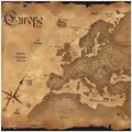 Wallario Aufkleber Möbelfolie Lack Tisch 55x55cm Alte Weltkarte   Karte Europa