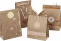 Folia Adventskalender " Papiertüten natur ", braun, zum Befüllen