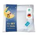 ZOLLNER dünnes Kinder & Kleinkinder Premium Daunenkissen aus 90% Daunen und 10% Federn - Bezug aus hochwertiger Baumwolle - Made in Germany - waschbar bis 60°C - 35x40cm - für Kinder bis 2 Jahre