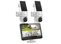 LUVISION Dual WLAN PTZ Überwachungssystem mit LED Monitor 4MP Solar PTZ Überwachungskamera Mikrofon, Sirene, Smarte Nachtsicht 4 Kameras