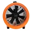 MAXBLAST Industrieventilator 3900m³/h, 2800–3300U/min mit 6m Schlauch – Axialventilator 300mm 550W, Bauventilator, Baulüfter & Baugebläse für Baustelle, Werkstatt und Staubabsaugung