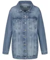 Rock Creek Damen Jeans Jacke Übergangs Jacke Denim Blouson Stretch Lang Boyfriend Jeansjacken Urban Stonewash D-480 Hellblau 3XL