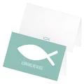 itenga 24x Tischkarte Platzkarte Kommunion Taufe Konfirmation türkis unisex