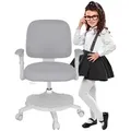 Mark Adler Junior 5.0 | Kinder Schreibtischstuhl Ergonomischer Kinderdrehstuhl | Fußablage | Sitztiefe einstellen | Verstellbare Armlehnen | Grau - Grau