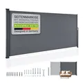 Juskys Seitenmarkise Dubai 500 x 160 cm ausziehbar blickdicht, Sichtschutz Garten, Terrasse anthrazit