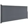 Juskys Seitenmarkise, Grau, Kunststoff, 500x160x500 cm, Sonnen- & Sichtschutz, Markisen