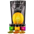 Hallingers Genuss Manufaktur Feinkost Geburtstagsgeschenk-Set - wertig in der Wundertüte "Happy Birthday ..." kleiner Geburtstagsgruß mit 3 Gewürzen Kräuter, Ei & Avocado, Geschenke für Frauen Männer