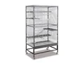 Montana Cages Kleintierkäfig Sevilla II - Antik/Platinum, Der Nagerkäfig mit Futter/Wassernäpfen, Plattformen und Leitern.