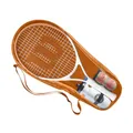 Wilson Roland-Garros 2026 Elite Jr 23 Starter-Kit mit Schläger, Bällen, Wasserflasche & Hülle, Komplettes Set für den angehenden Spieler, Farbe: Navy/Orange, Größe: 23